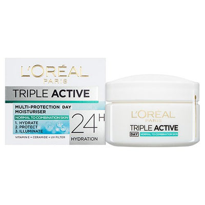 Loréal Paris Dermo-Expertise Triple Active Day Multi-Protection Moisturiser - Normal & Combination Skin (50Ml)