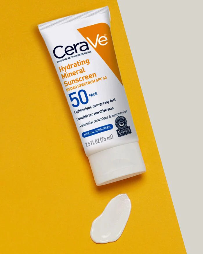 CeraVe Hydrating Mineral Sunscreen Face Lotion SPF50 2.5fl oz 75mL