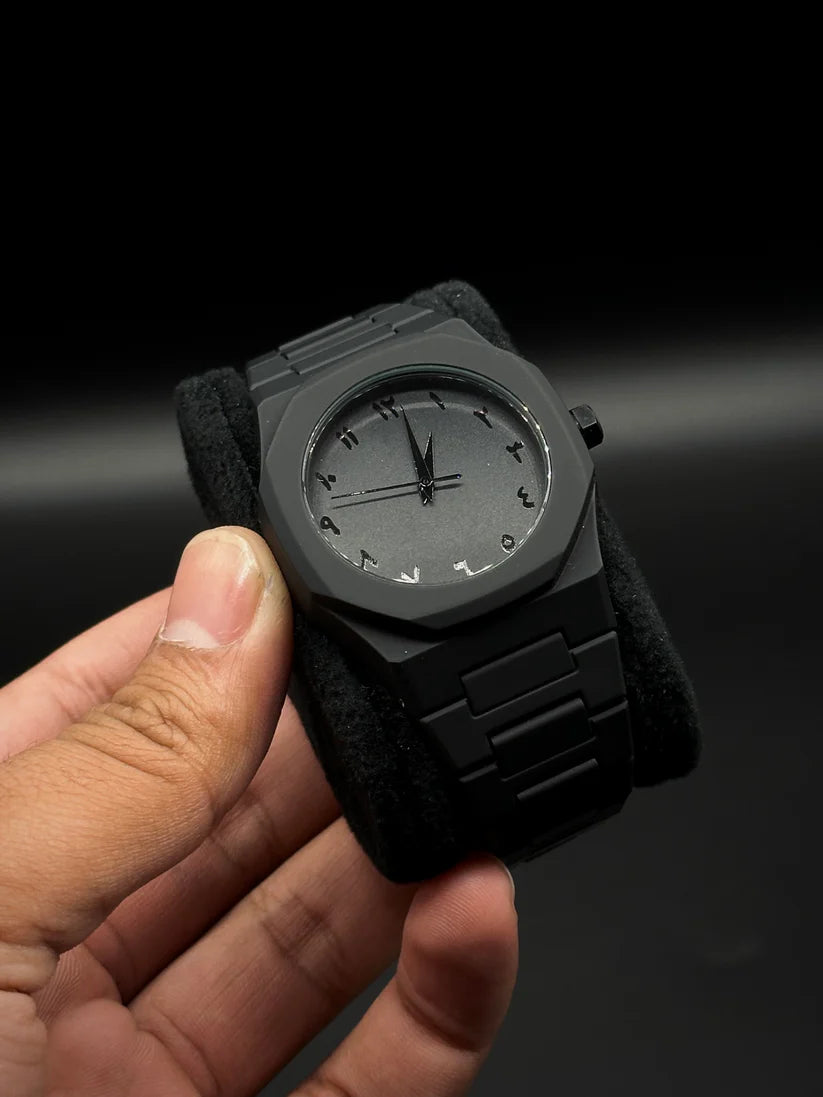 Arabic Aura Black Watch for Men/Women