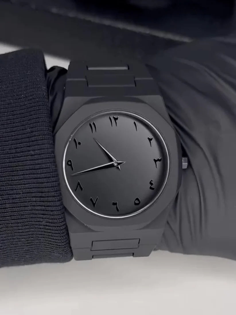 Arabic Aura Black Watch for Men/Women