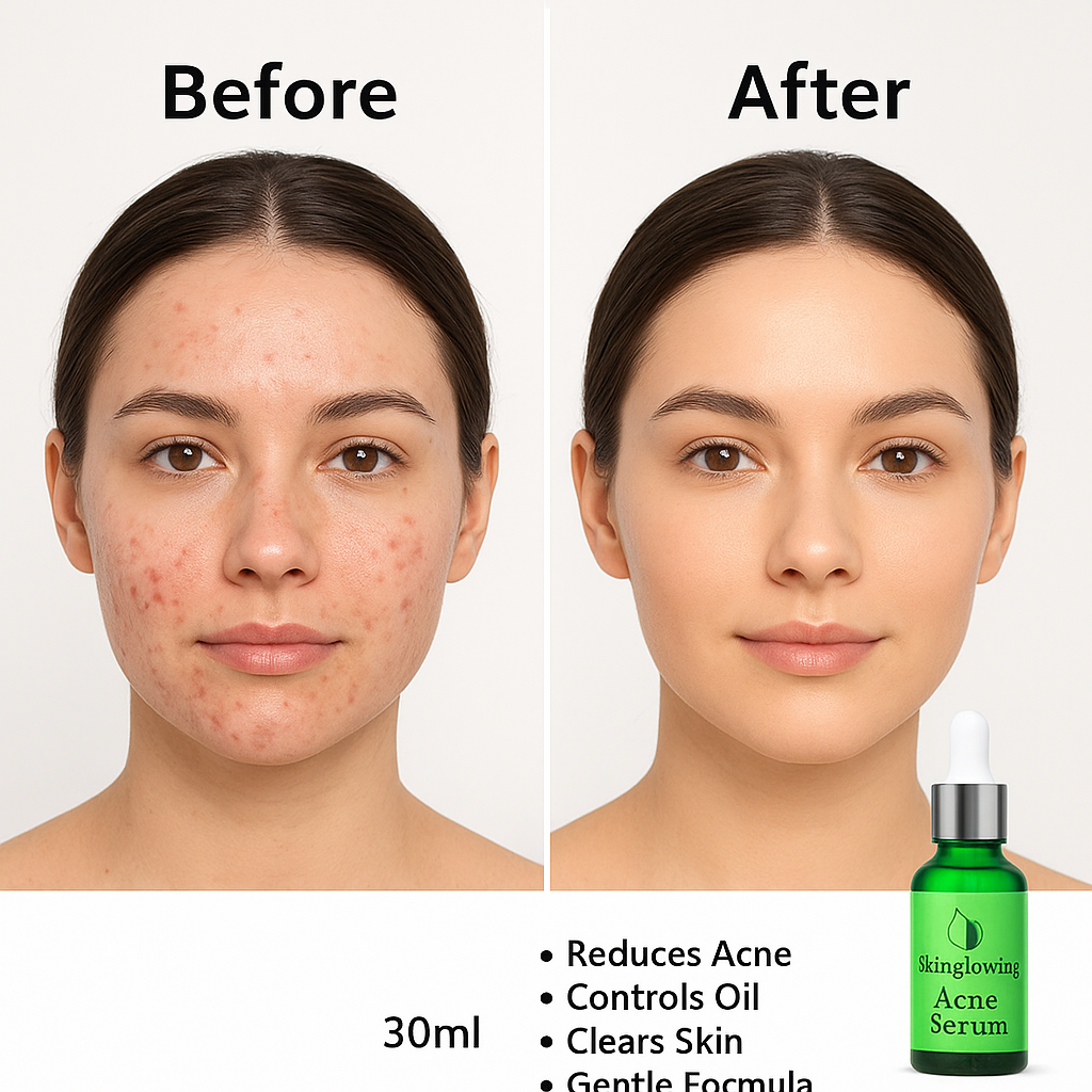 Skinglowing  Organics Anti-Acne Serum, Organic & Soothing, for Clear Skin– 30ml