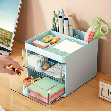Rabbit Handle Clear Desk Organizer – Multi-Purpose Storage Solution
