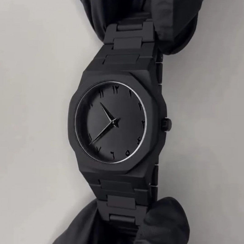 alt="Arabic Aura Black Watch for Men - Luxury Timepiece with Elegant Design"