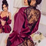 Elegant 3-Piece Lace & Satin Lingerie Set Luxurious Stylish Sleepwear